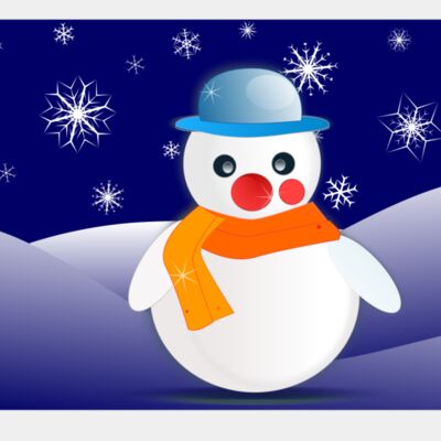snowman in snowflakes dark Thumbnail