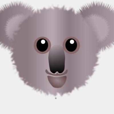Koala 001 Face Cartoon Grey Thumbnail